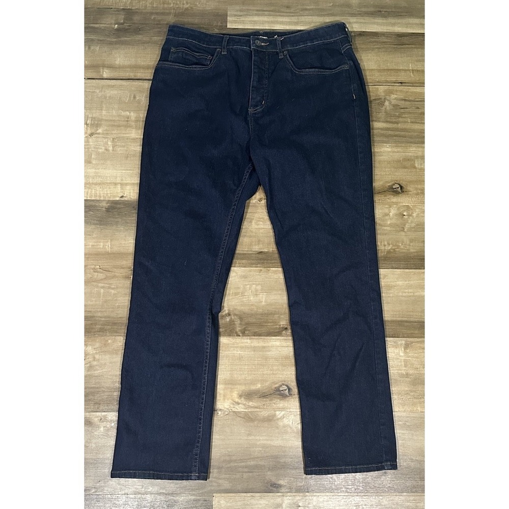 Rohan Jeans Mens 36 Blue Straight Trousers Dark Denim Stretch Flex Casual 36S